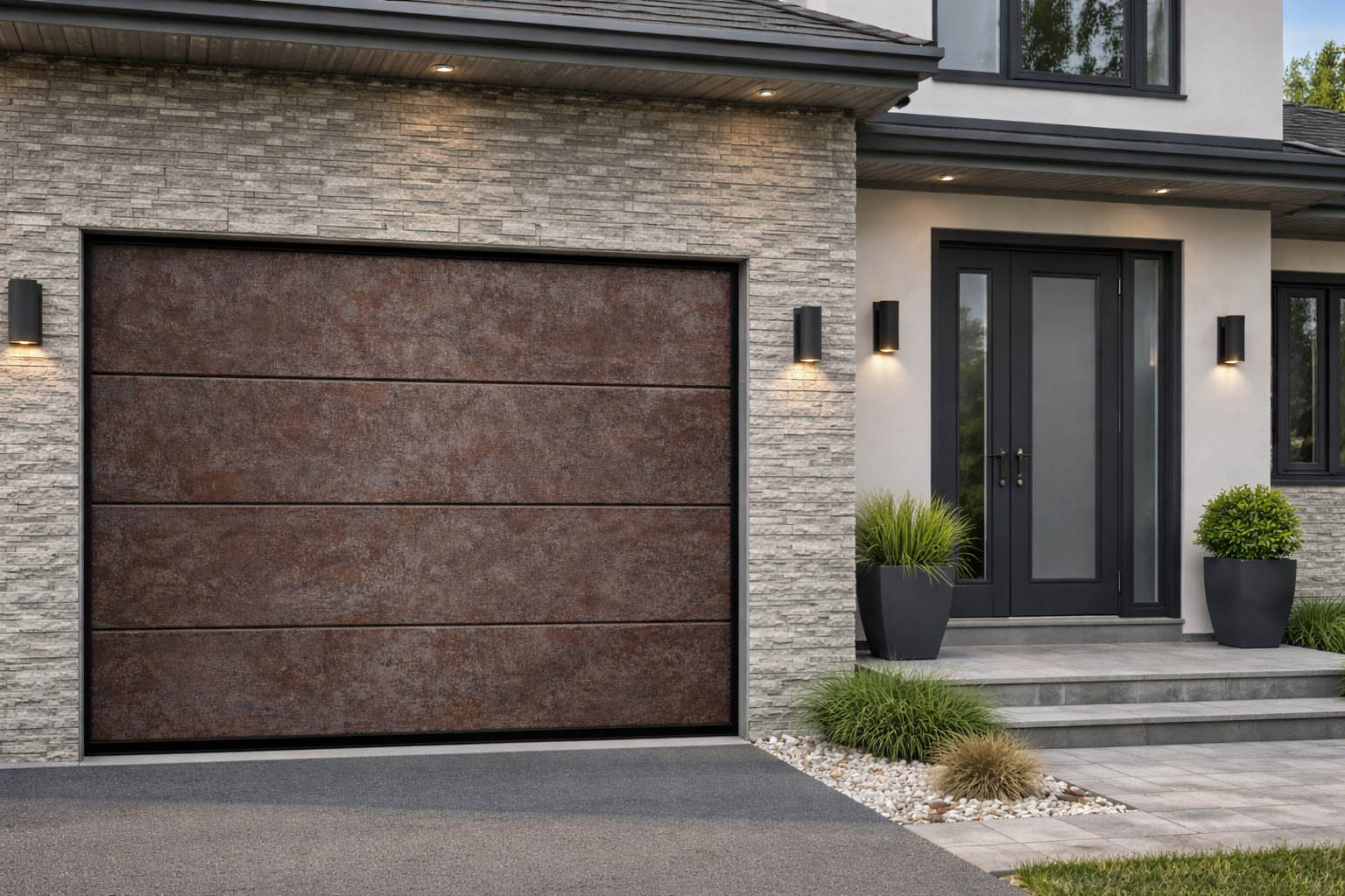 Corten hatású garázskapuk